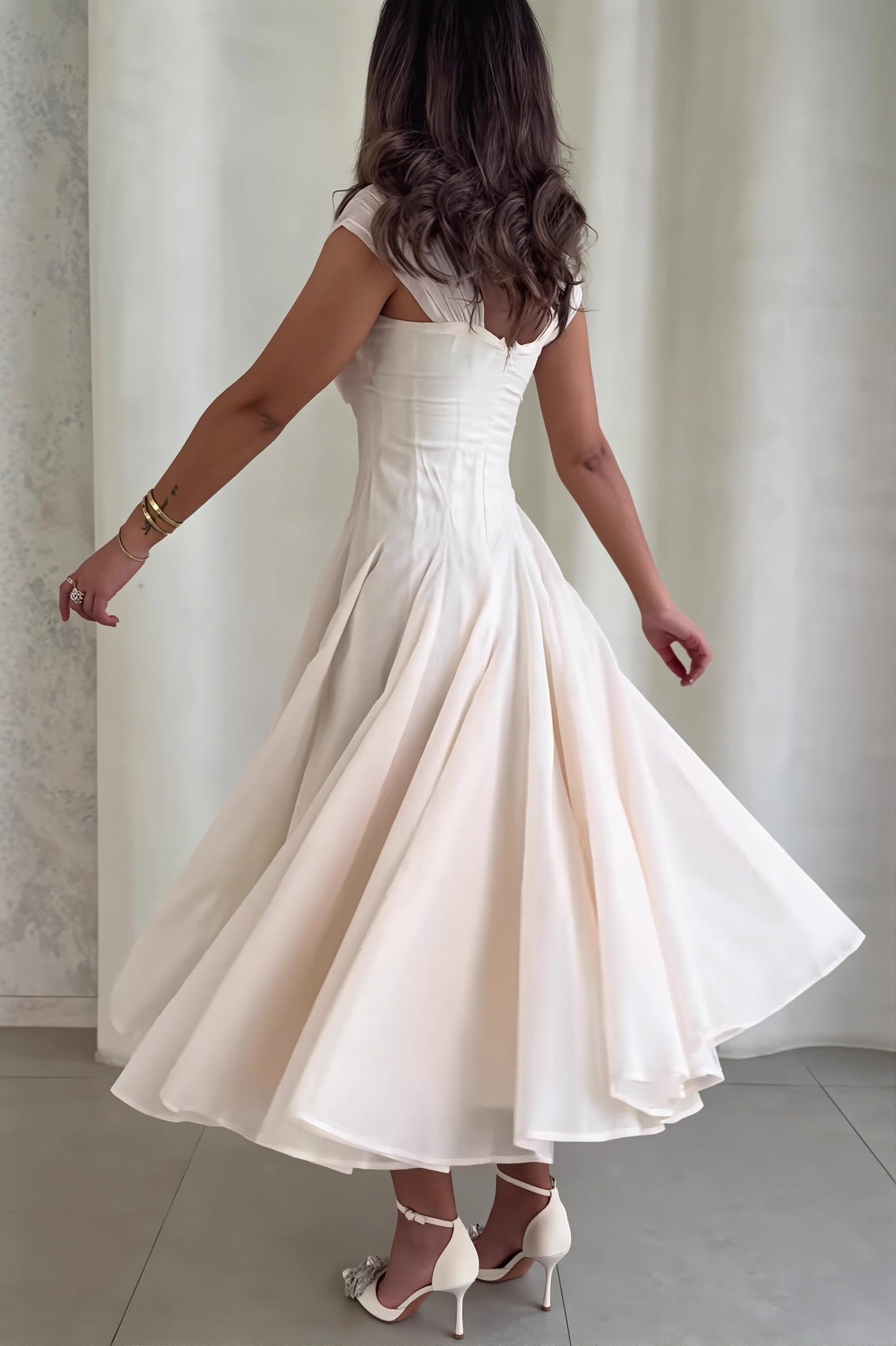 Twilight Waisted Square Neck Swing Maxi Dress - Image 3