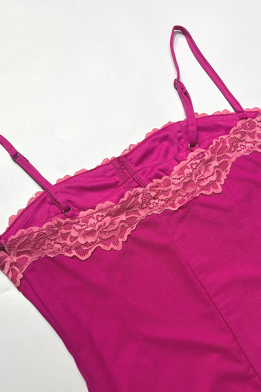 Evening Lace Trim Wrap Cami Maxi Dress - Image 9