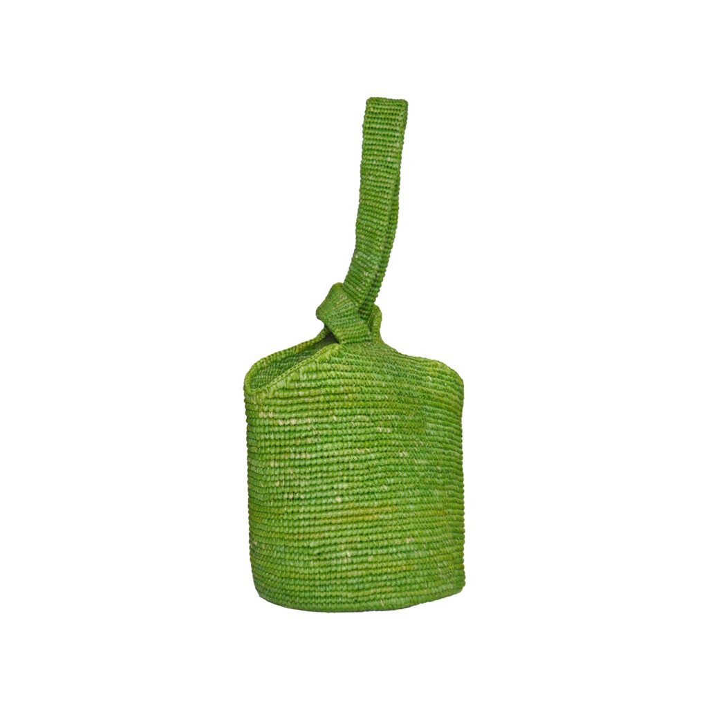 Structured Green Woven Compact Bag