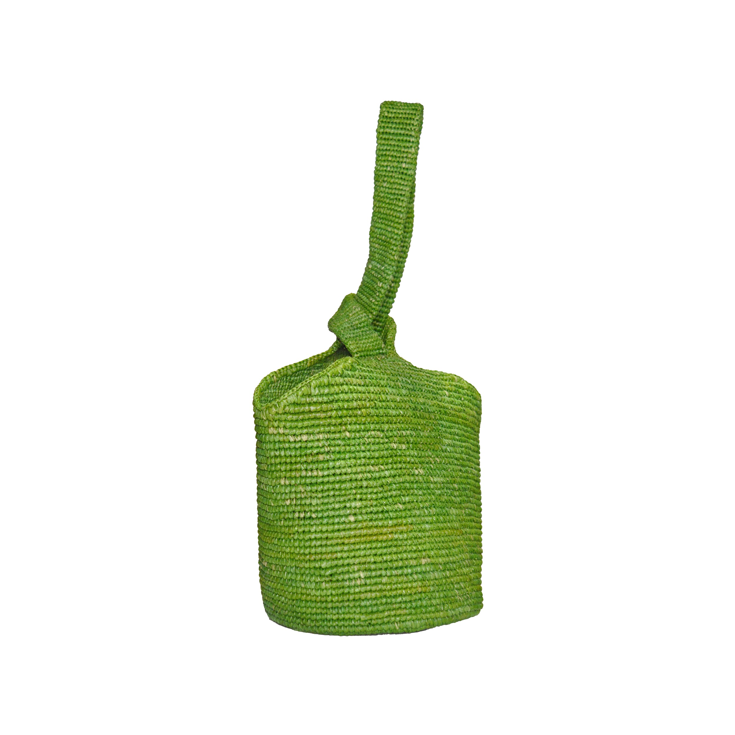 Structured Green Woven Compact Bag