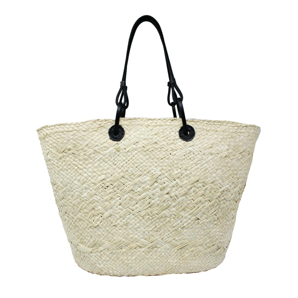 Natural Leather Maxi Basket Bag