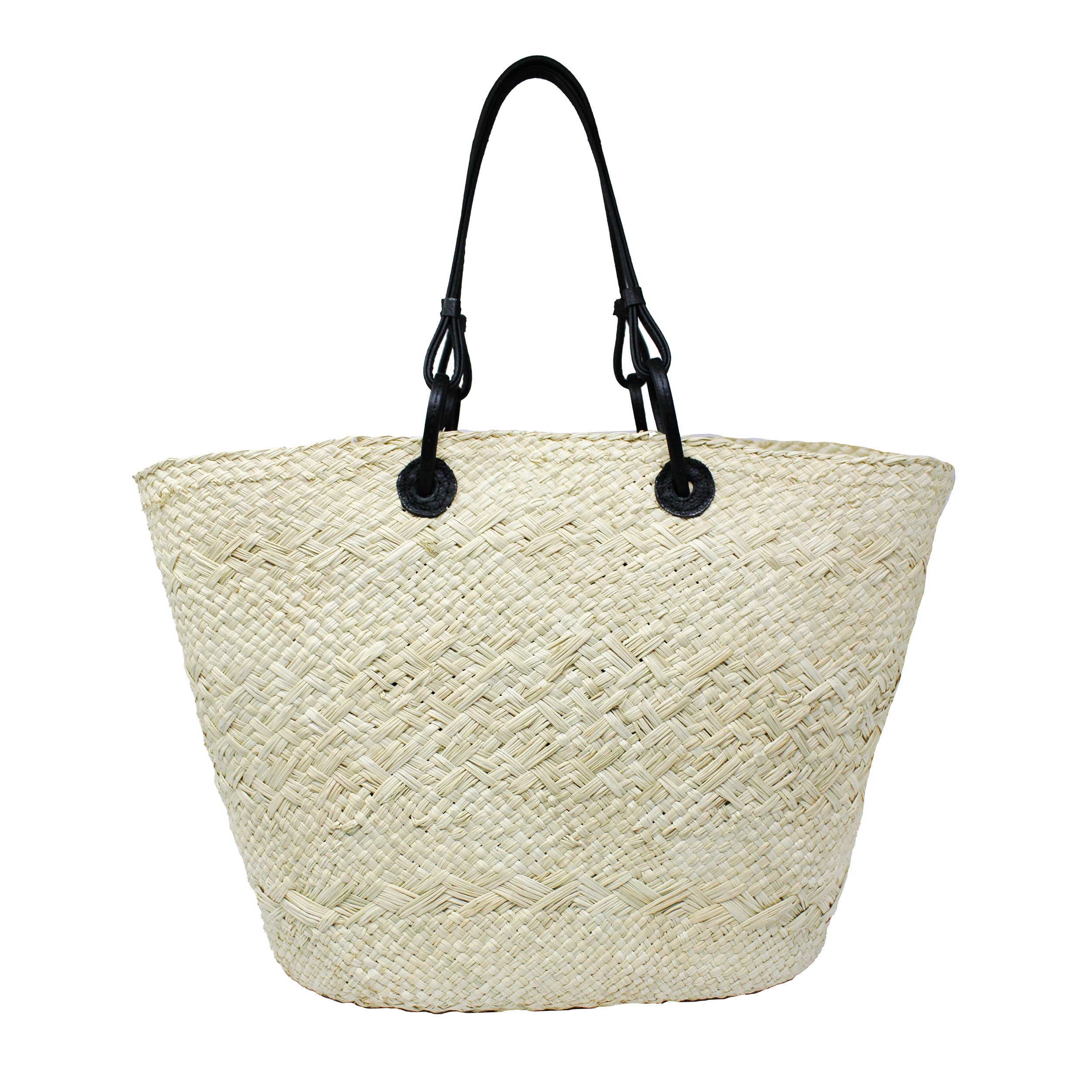 Natural Leather Maxi Basket Bag