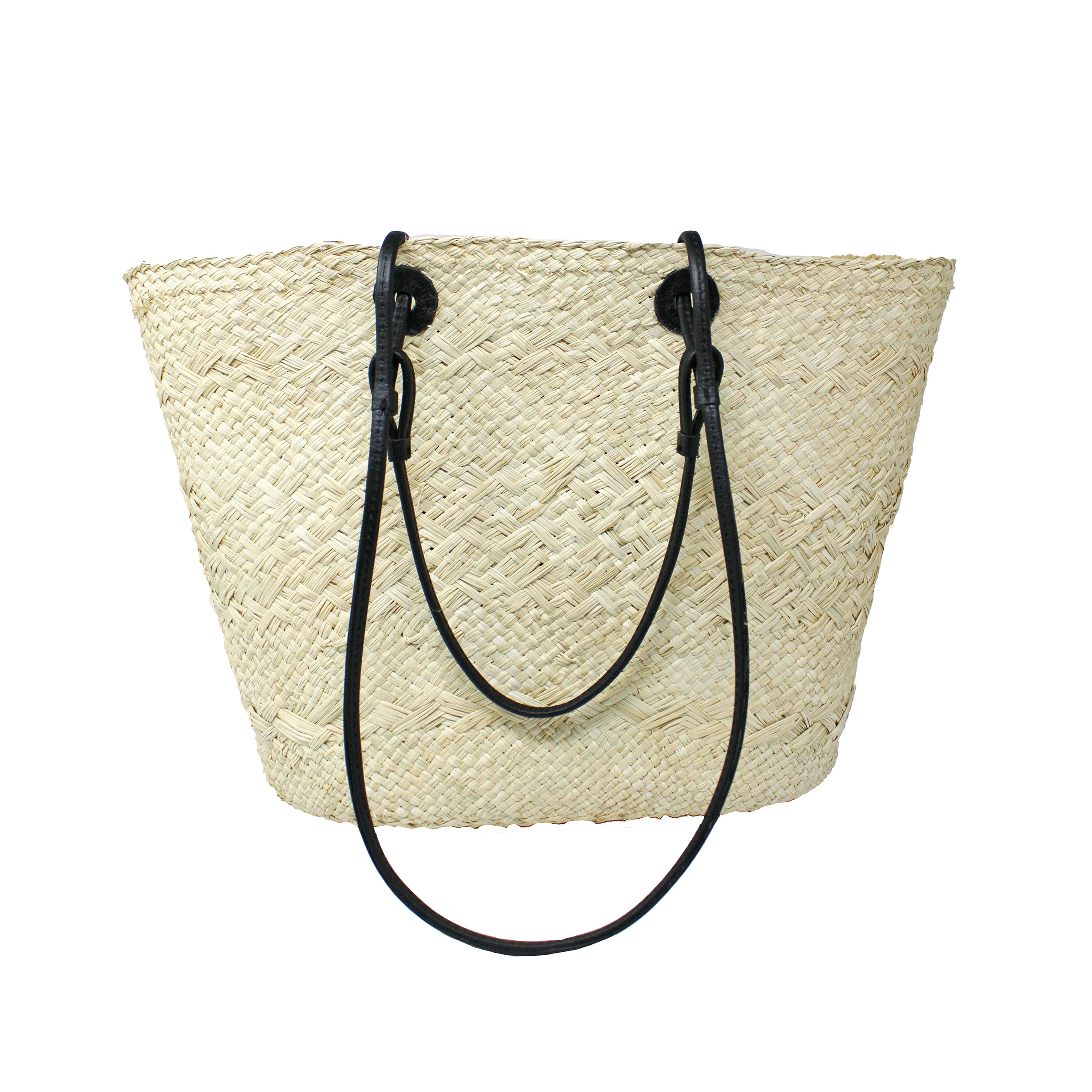 Natural Leather Maxi Basket Bag