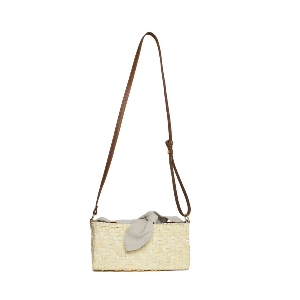 Natural Leather Thick Weave Handbag