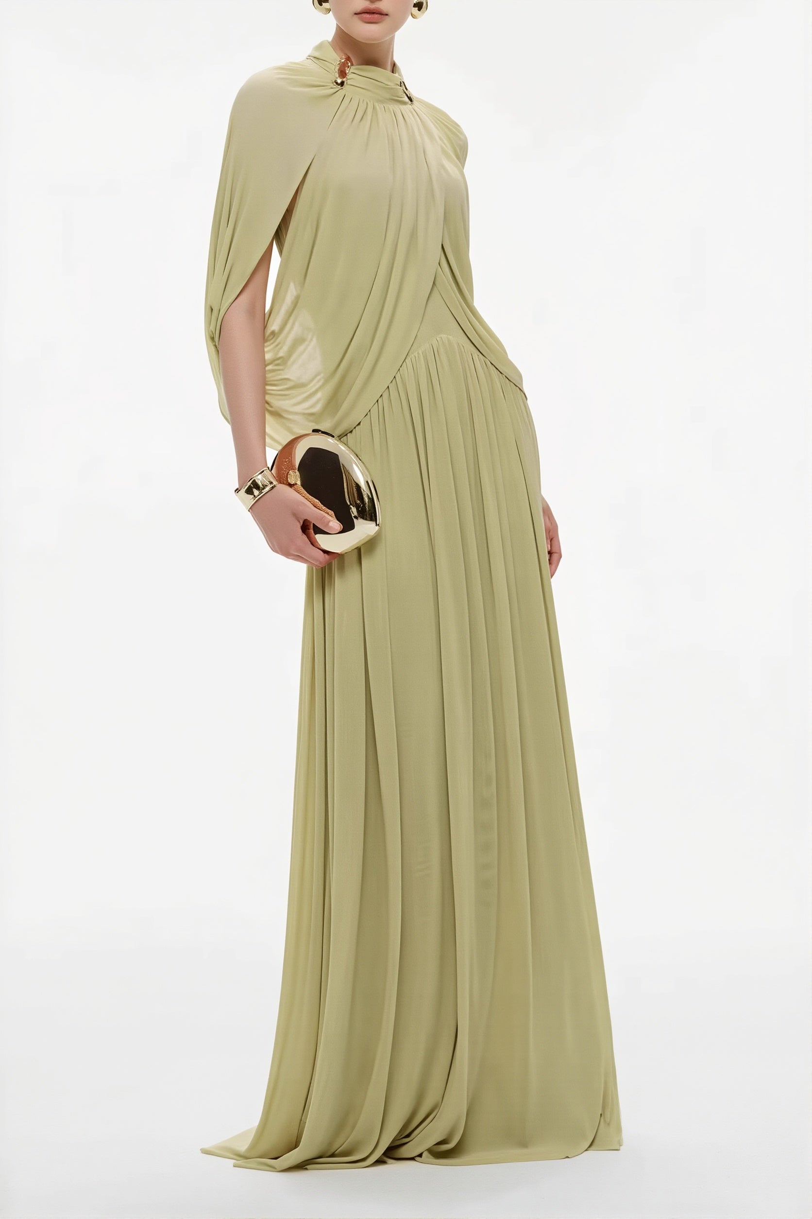 Velvet Cross Ruffle Maxi Dress - Image 2