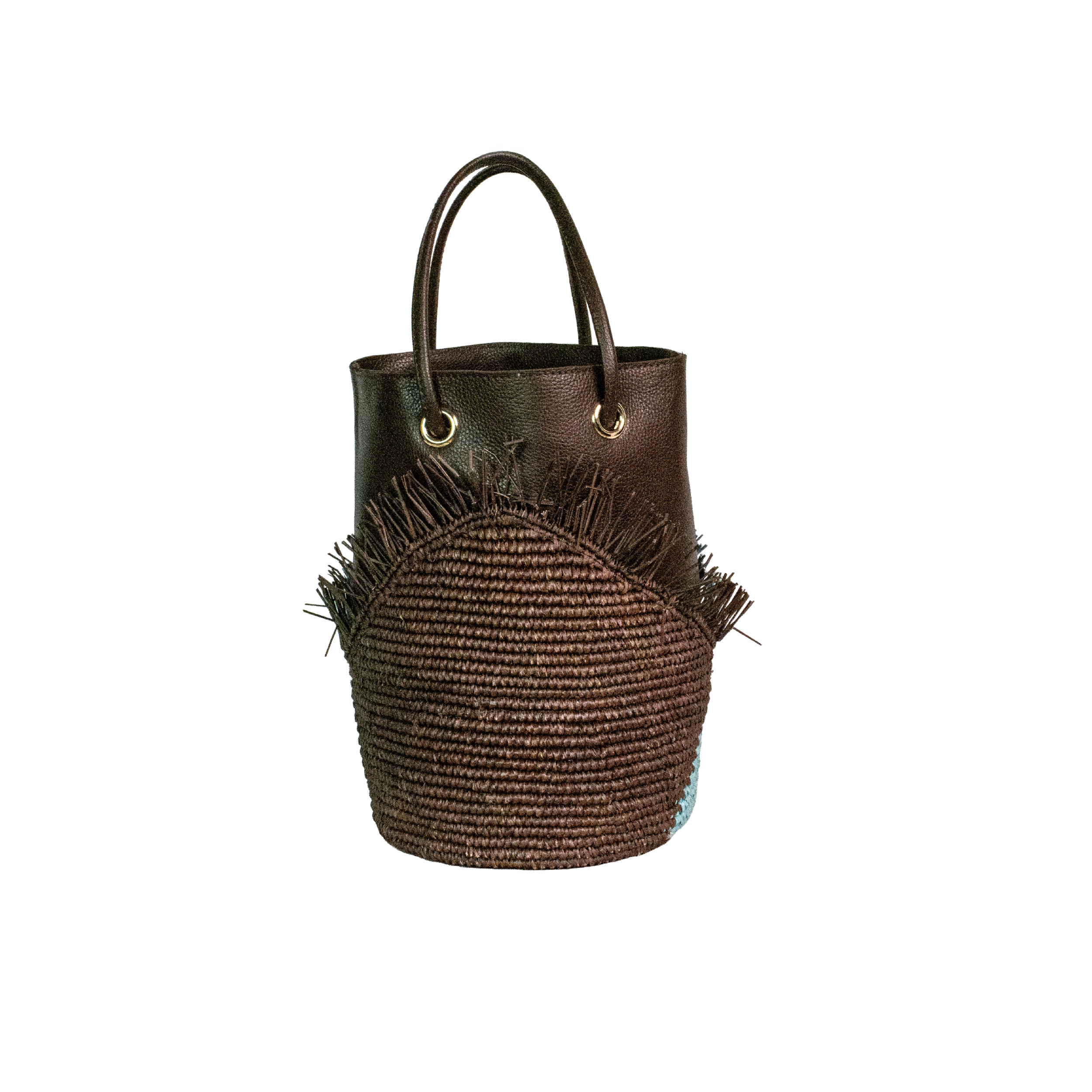 Chocolate Leather Two Tone Bag