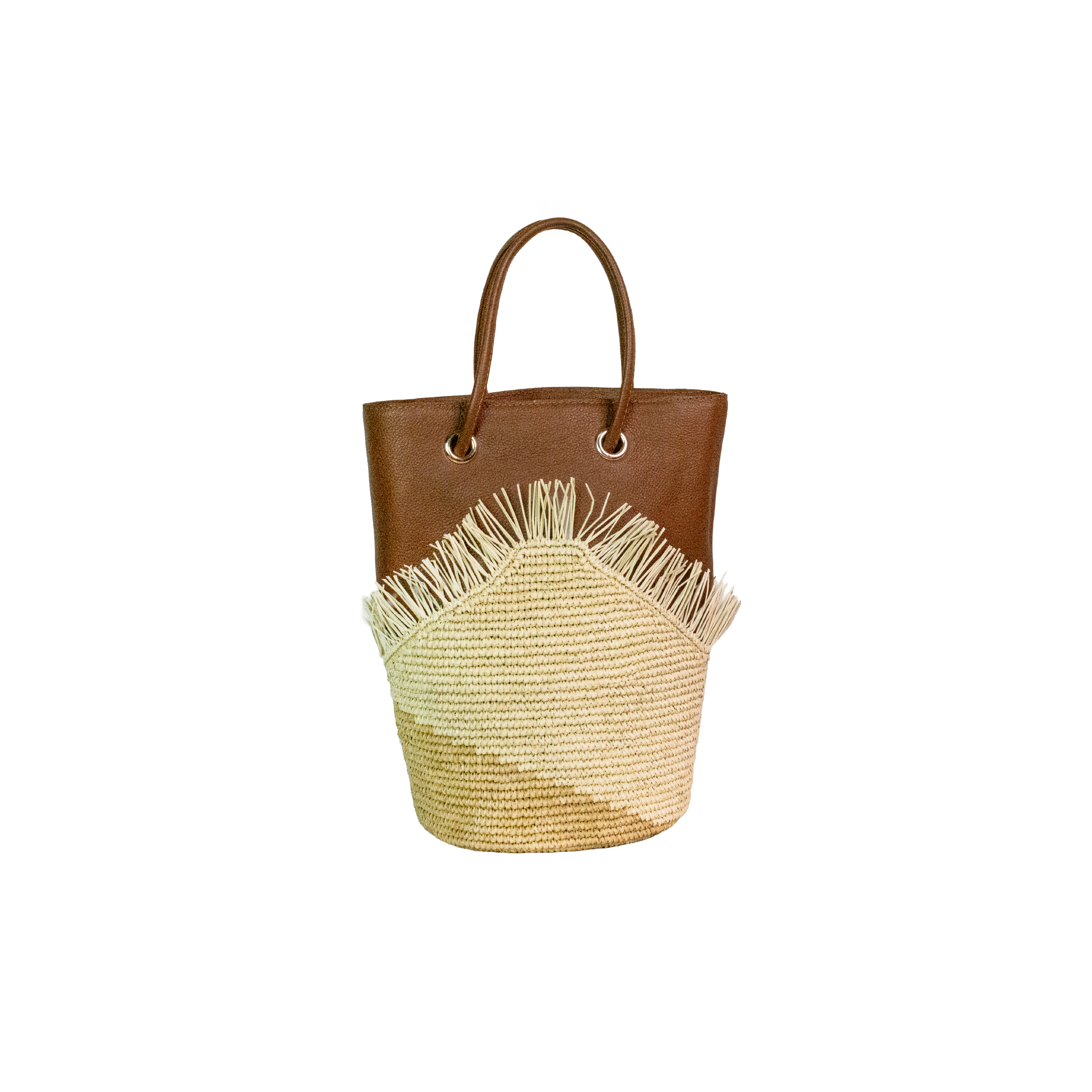 Natural Leather Two Tone Bag