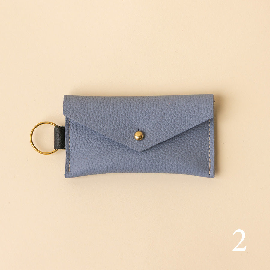 Mixed Leather Keyring Snap Card Holder