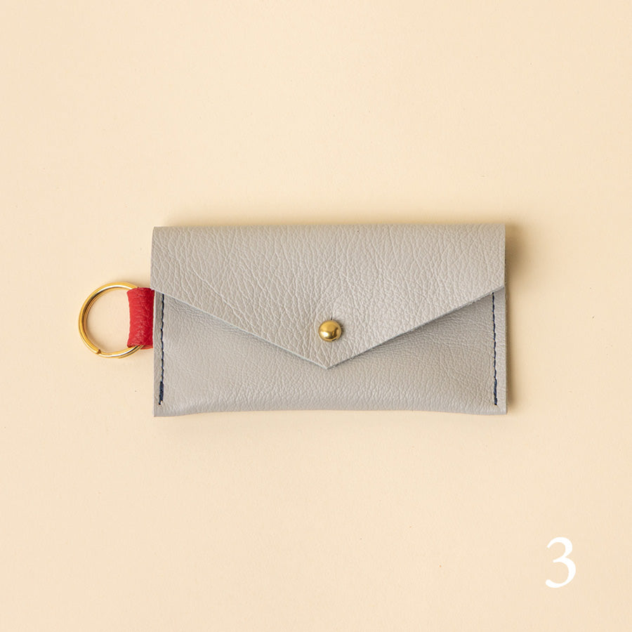 Mixed Leather Keyring Snap Card Holder
