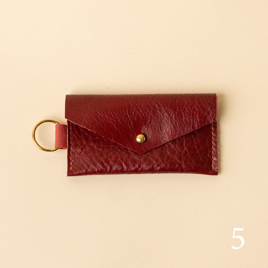 Mixed Leather Keyring Snap Card Holder