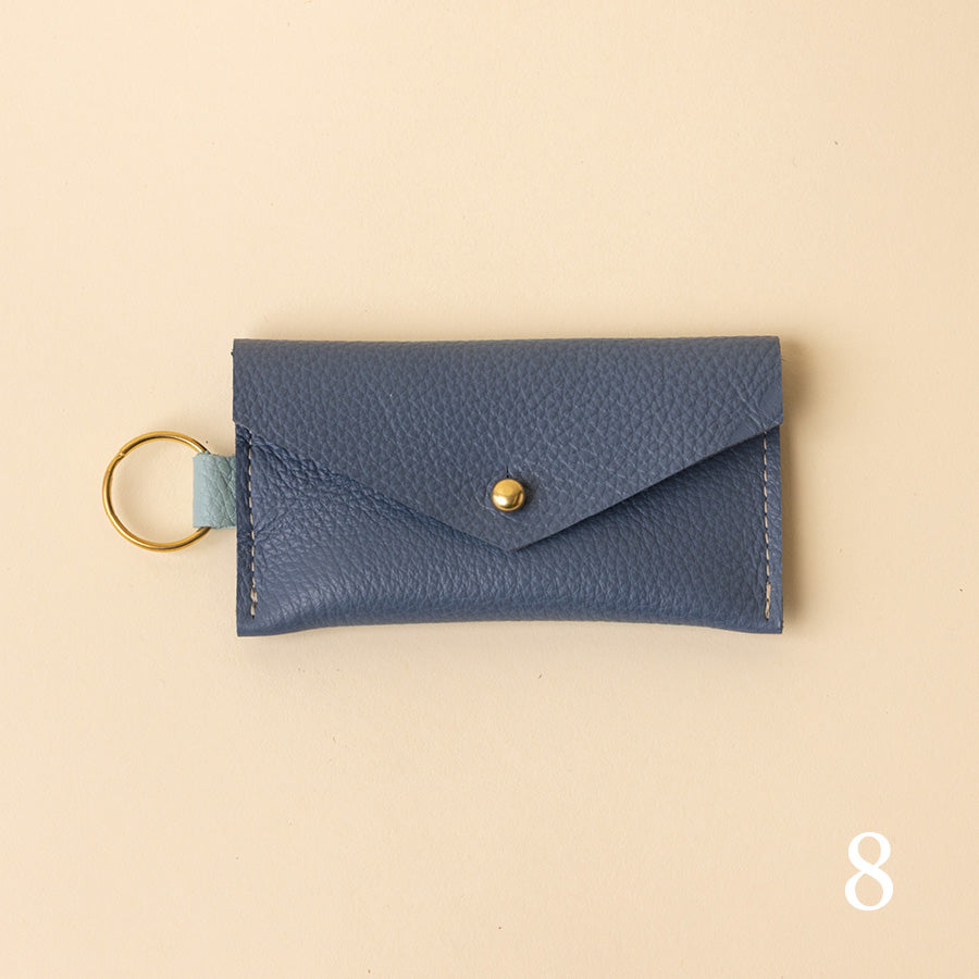Mixed Leather Keyring Snap Card Holder
