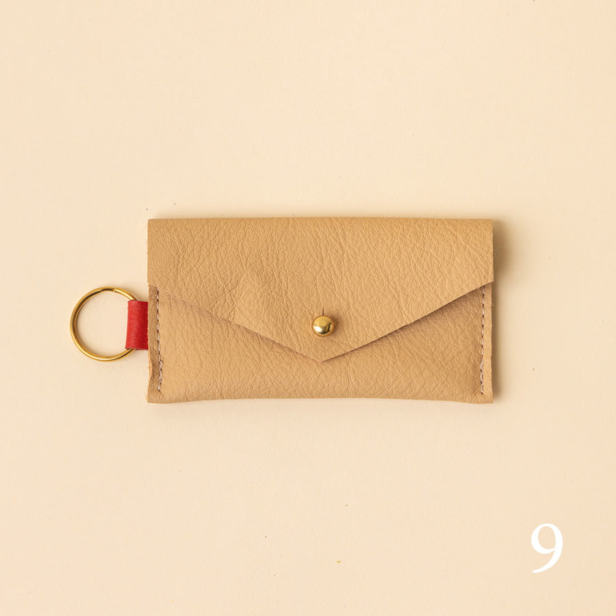Mixed Leather Keyring Snap Card Holder