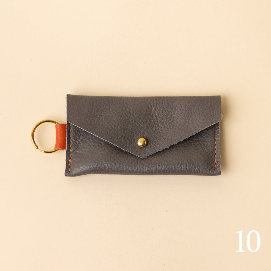 Mixed Leather Keyring Snap Card Holder