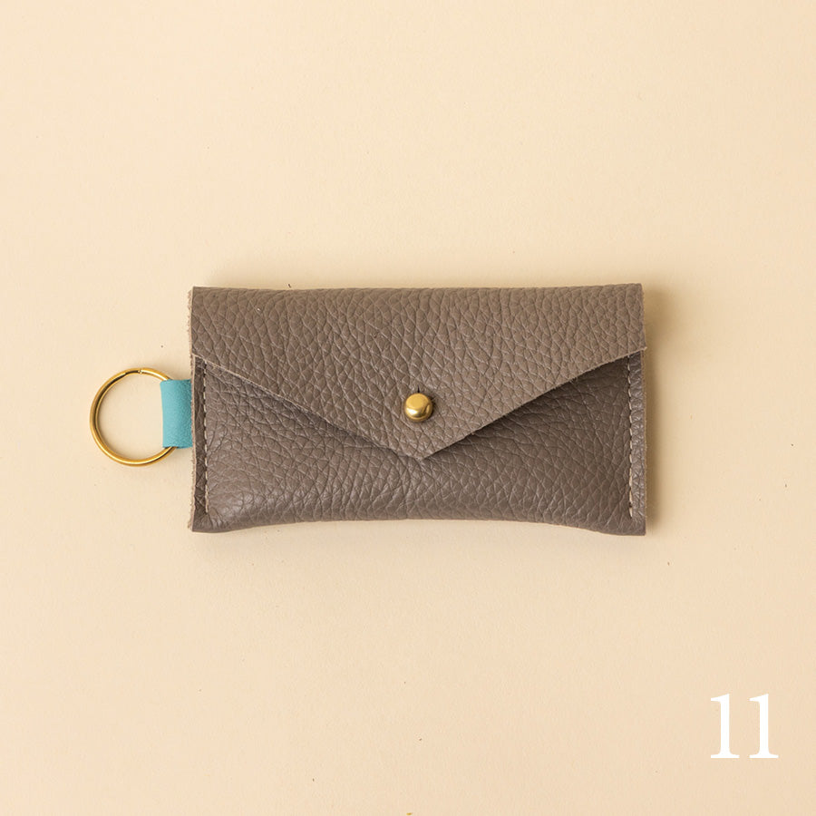Mixed Leather Keyring Snap Card Holder