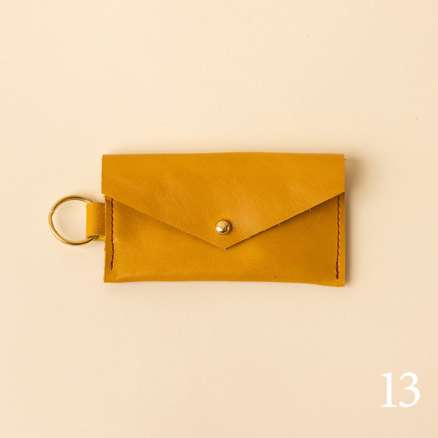 Mixed Leather Keyring Snap Card Holder