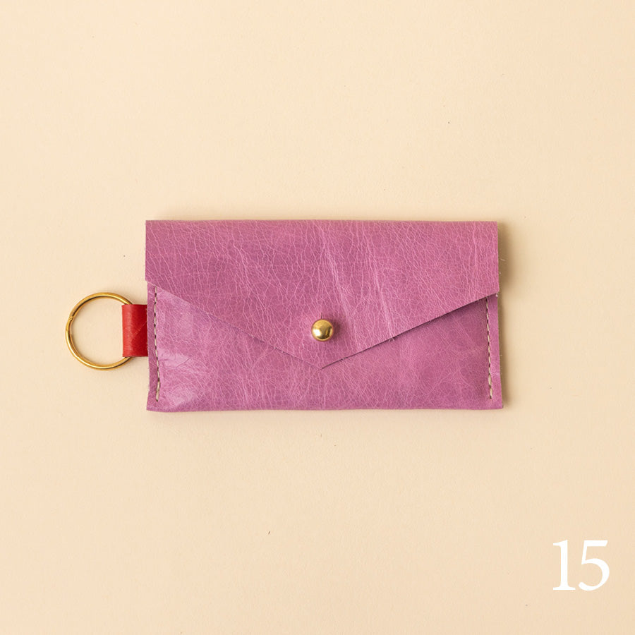 Mixed Leather Keyring Snap Card Holder