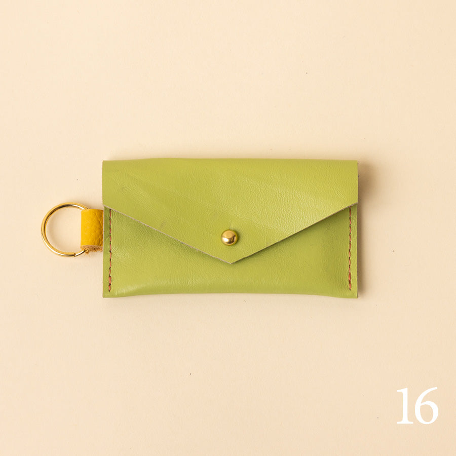 Mixed Leather Keyring Snap Card Holder