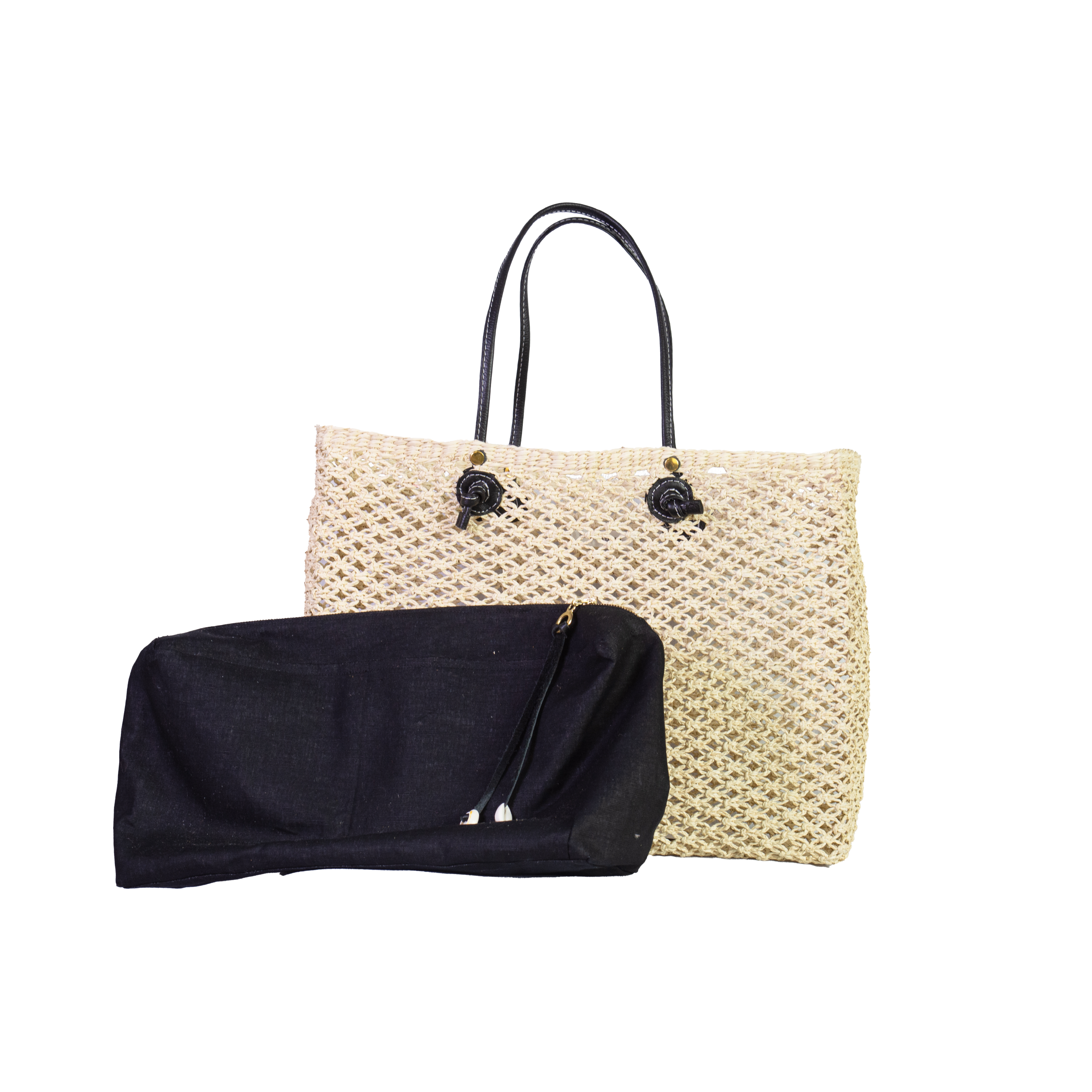 Natural Leather Structured Basket Bag