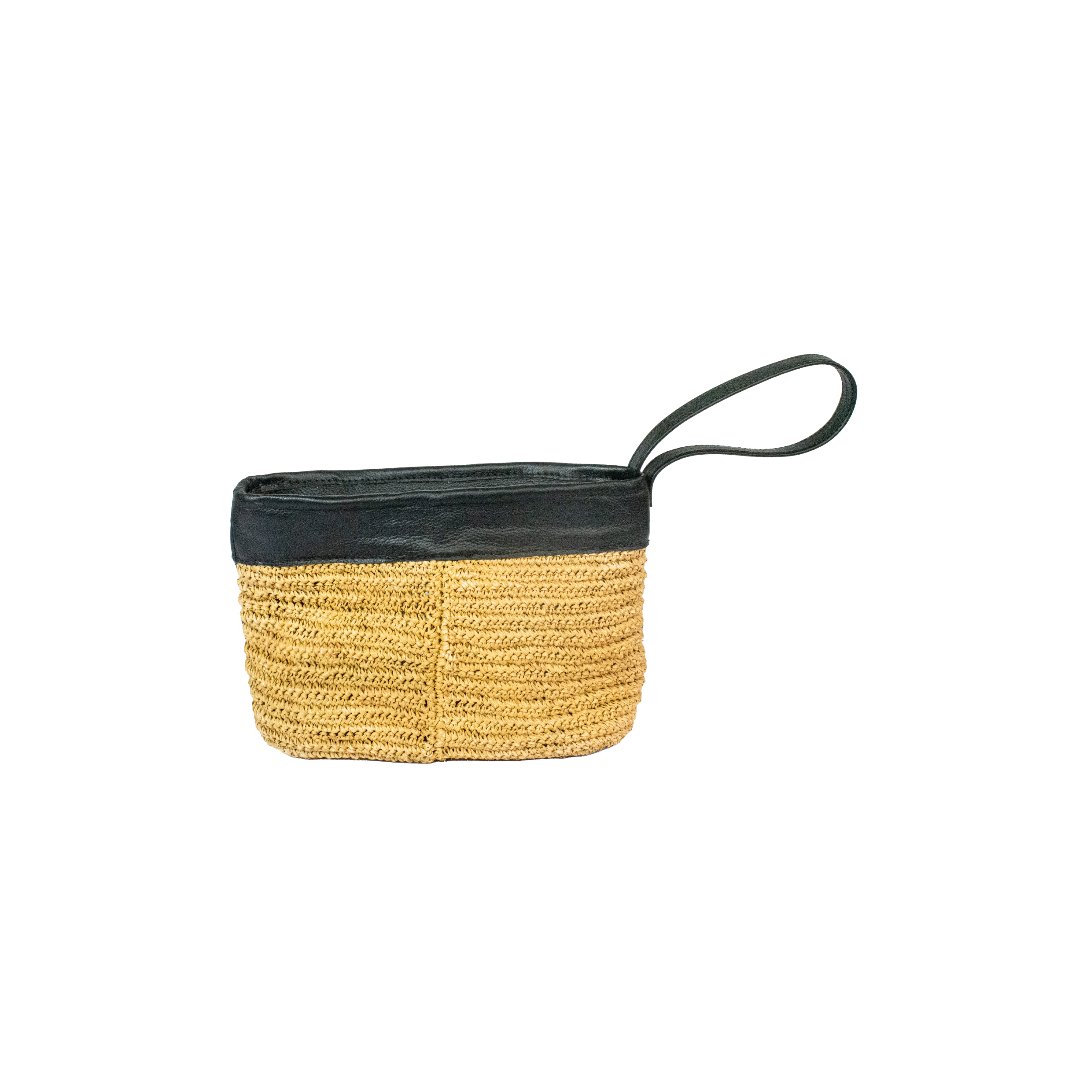 Structured Orange Leather Woven Bag