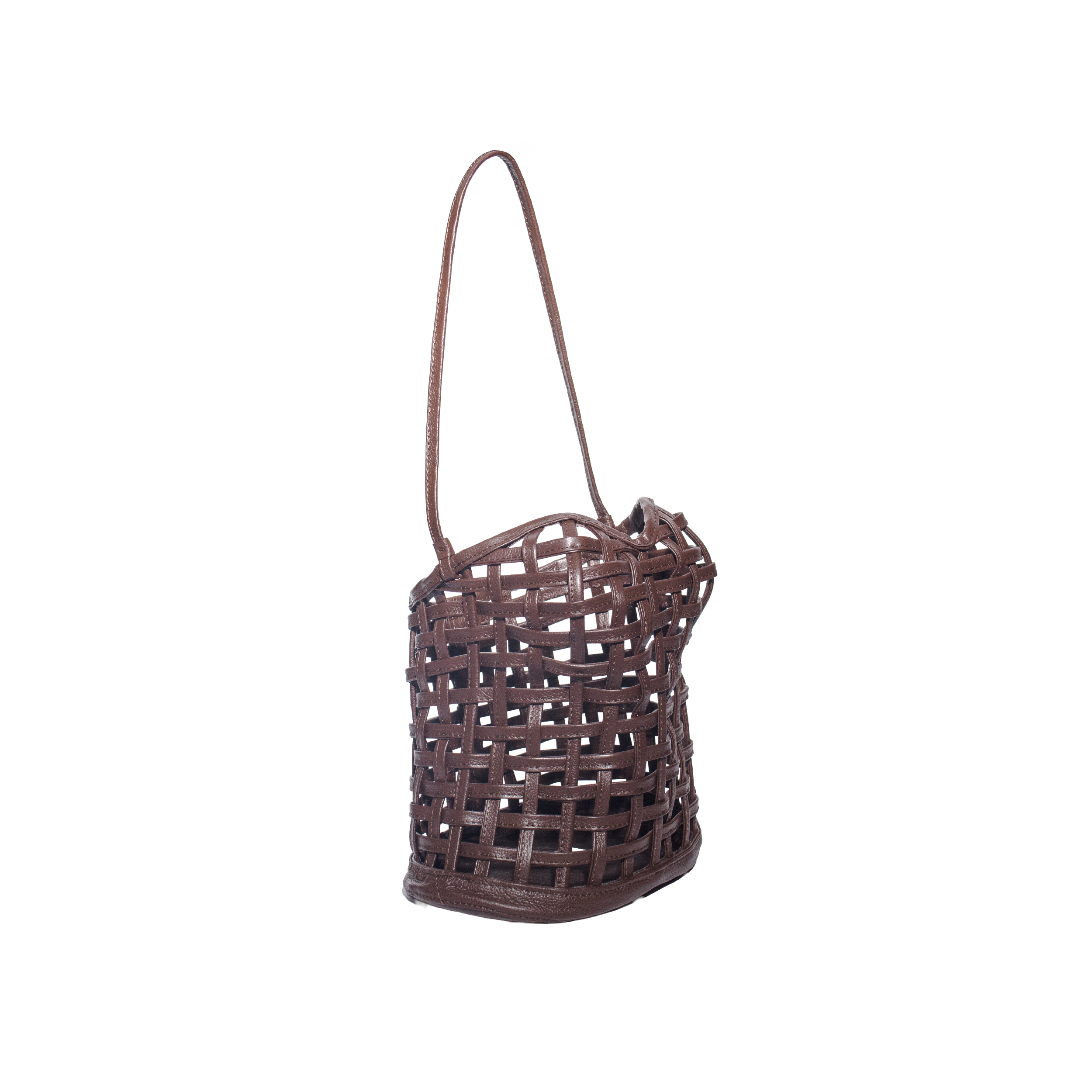 Structured Woven Chocolate Corset Bag