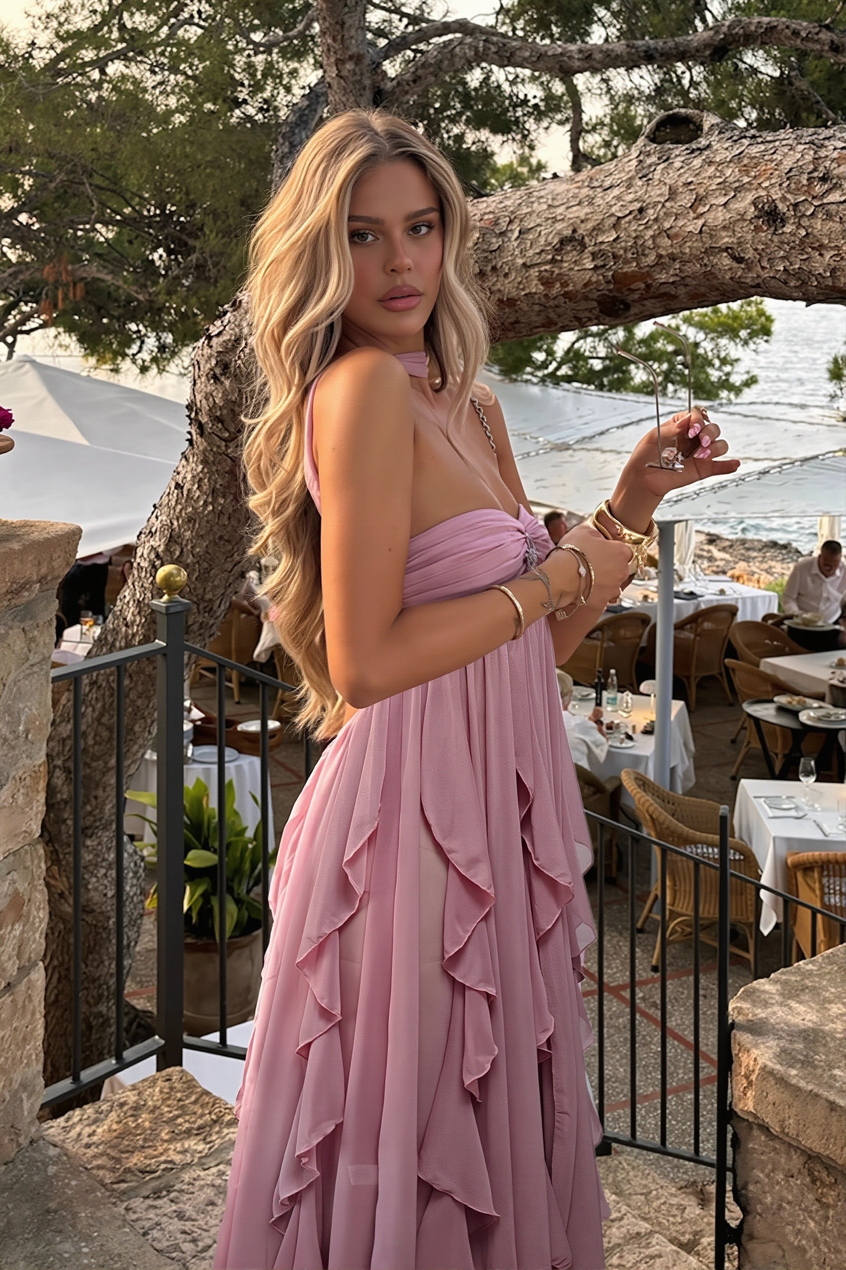 Satin Backless Party Maxi Dress - Image 2