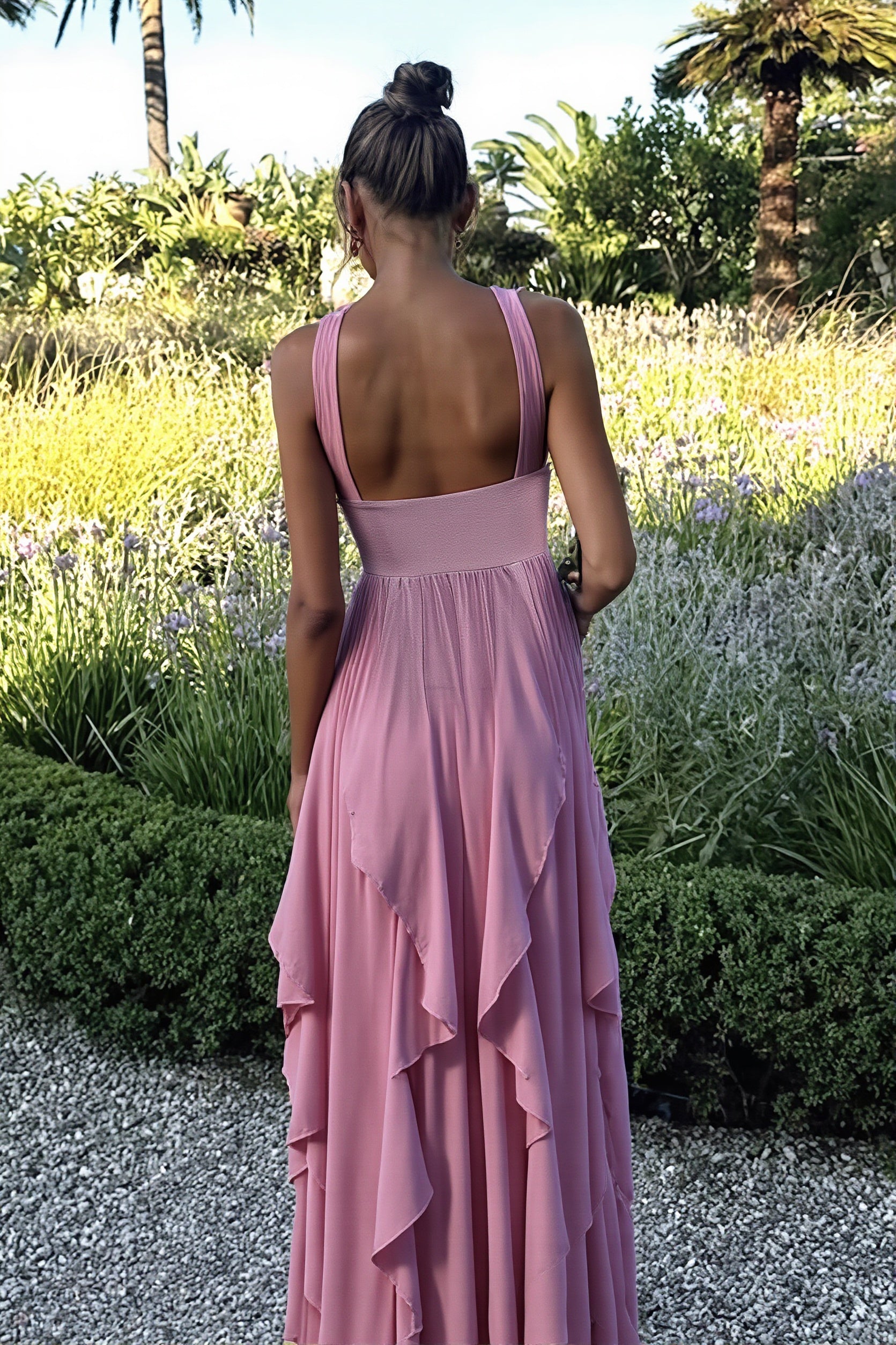 Satin Backless Party Maxi Dress - Image 4