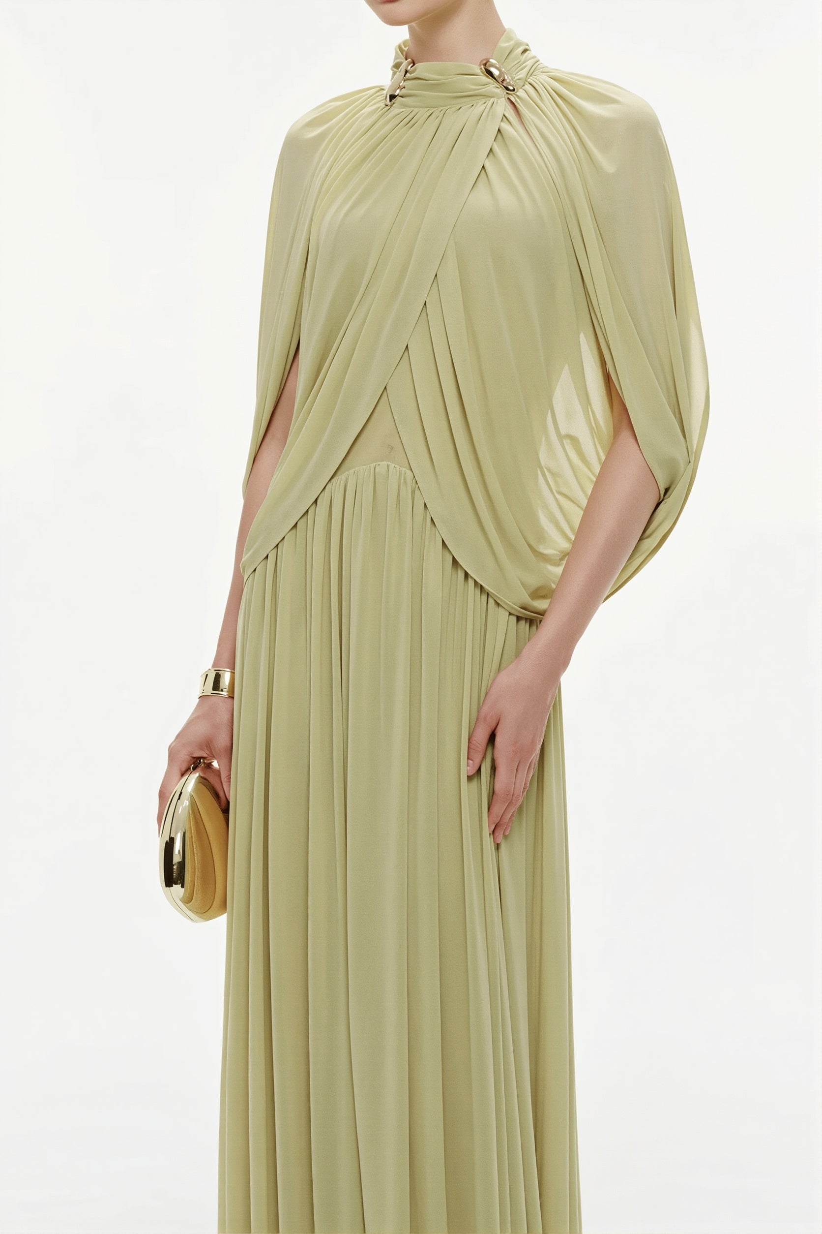 Velvet Cross Ruffle Maxi Dress - Image 5