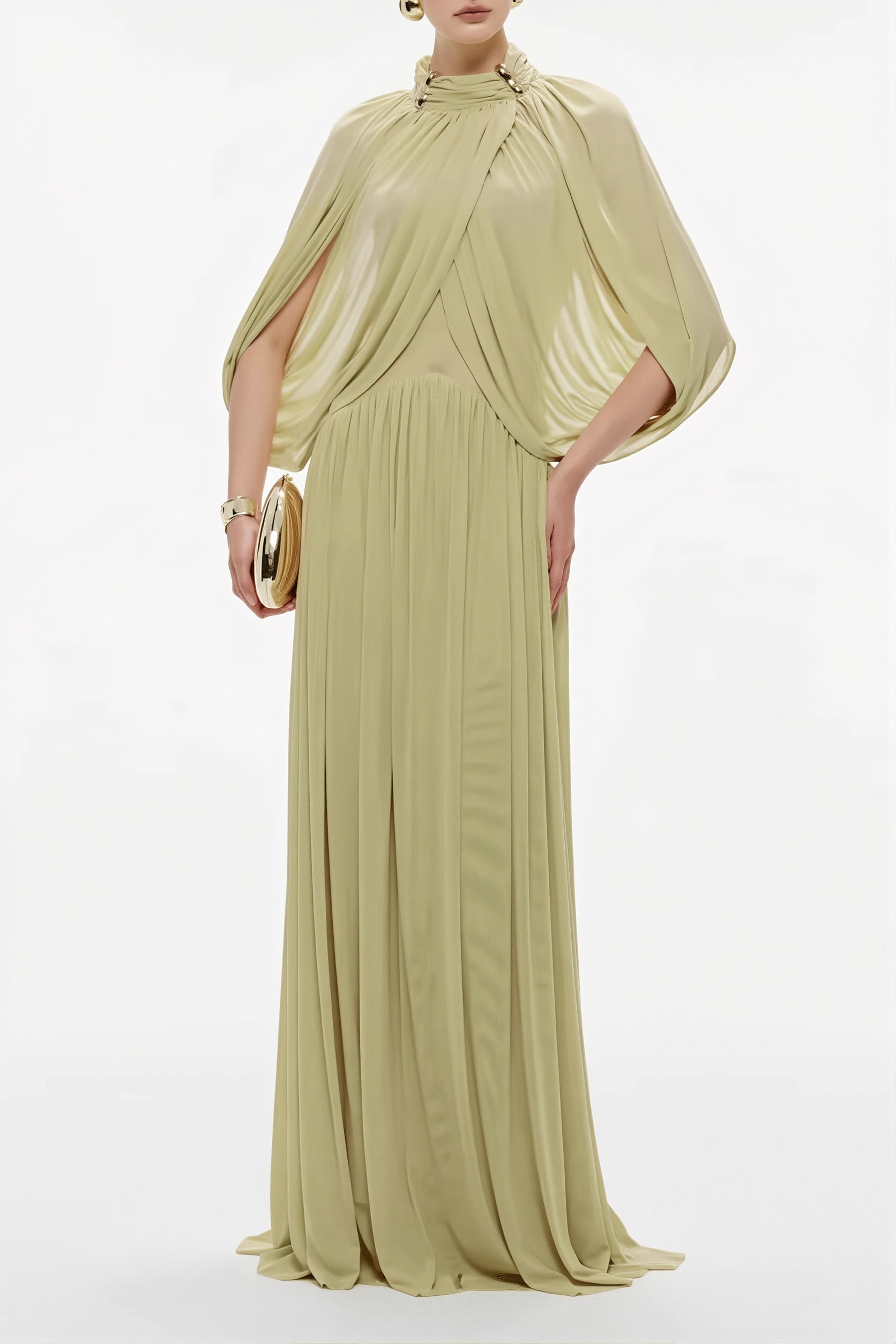 Velvet Cross Ruffle Maxi Dress - Image 3