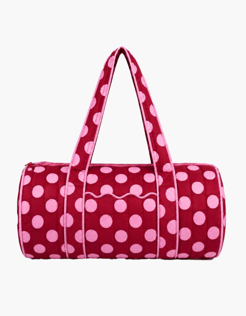 Berry Polka Quilted Weekend Travel Bag