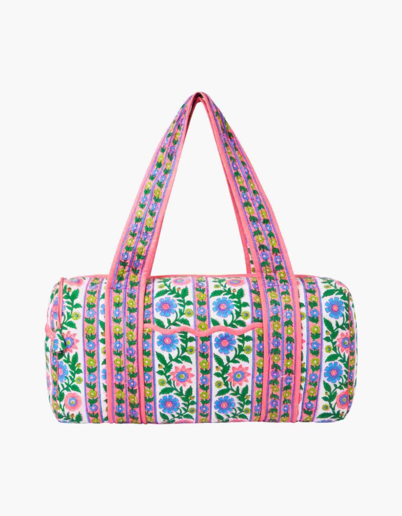 Folk Border Quilted Weekend Travel Bag