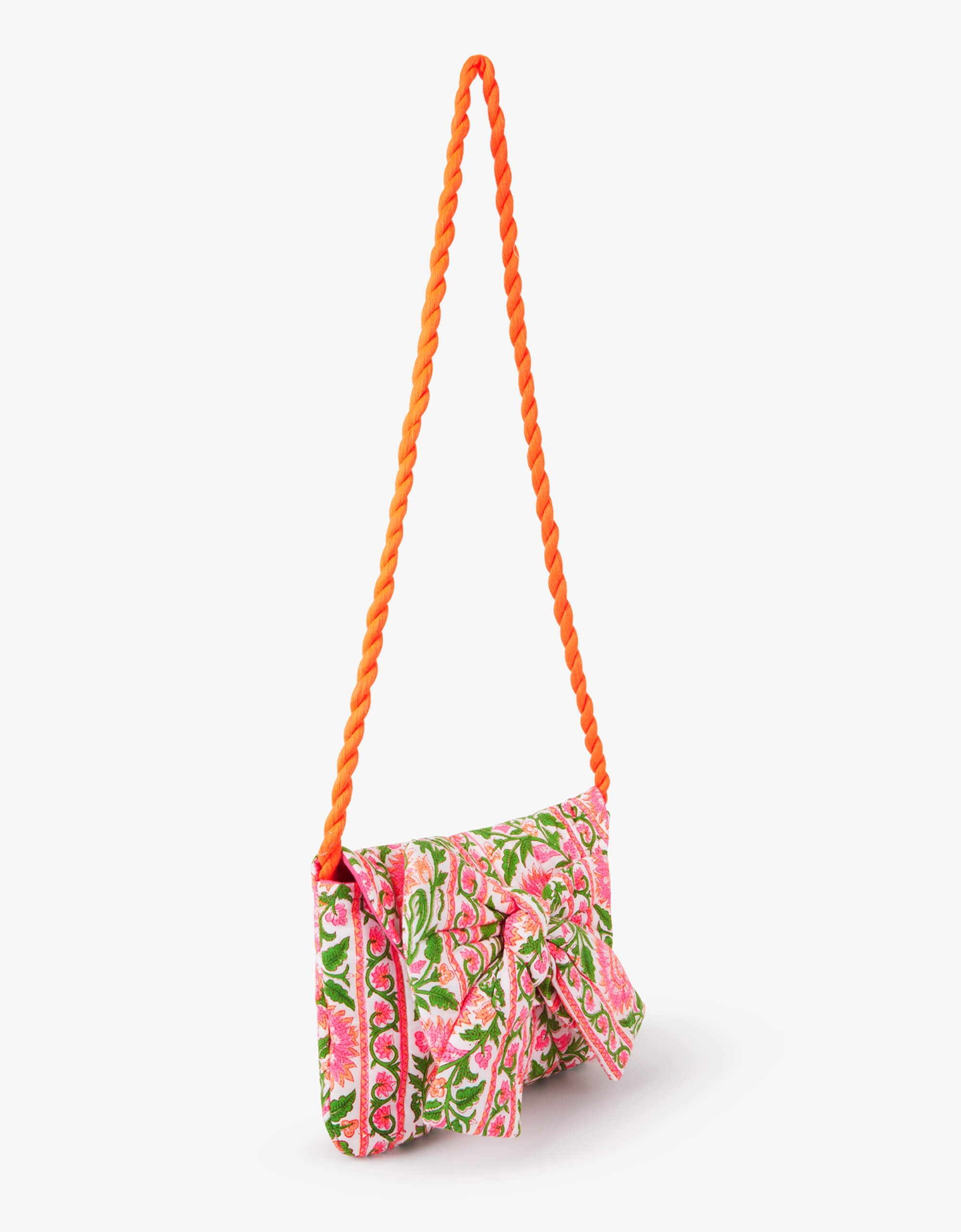 Neon Peacock Statement Bow Clutch Bag