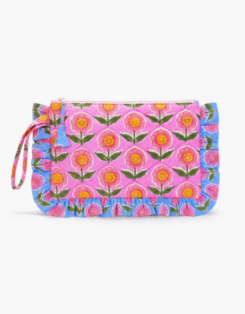 Rainbow Mix Zip Ruffle Clutch Pouch