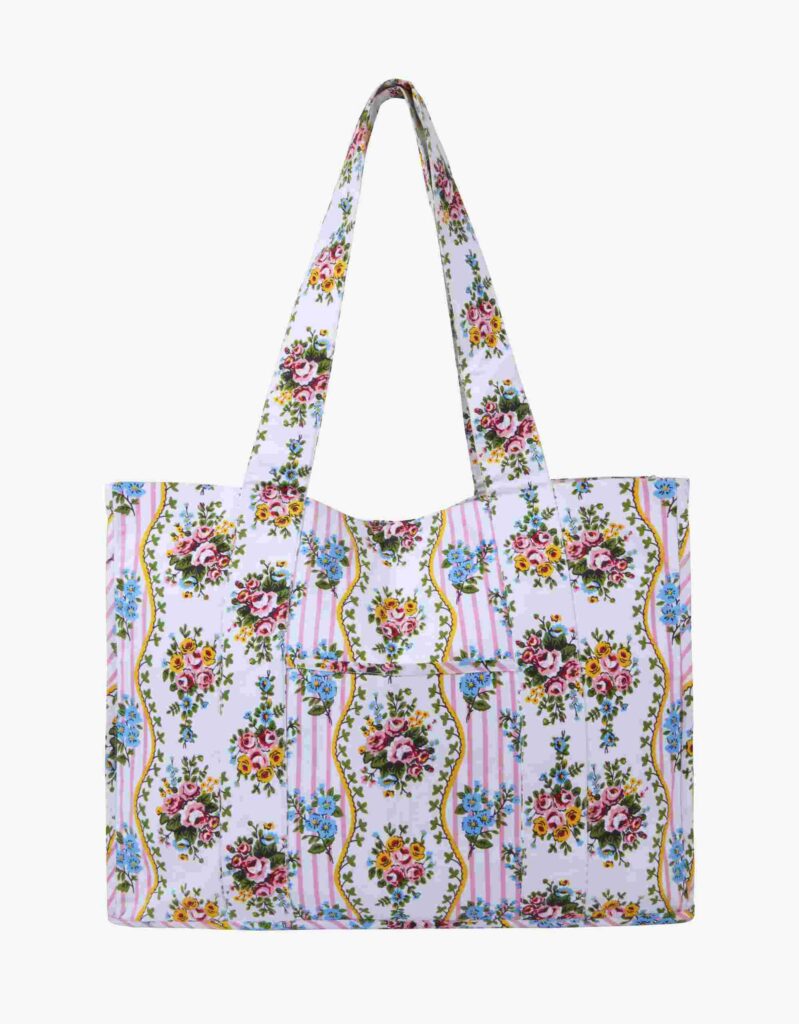 Vintage Bouquet Printed Canvas Tote Bag