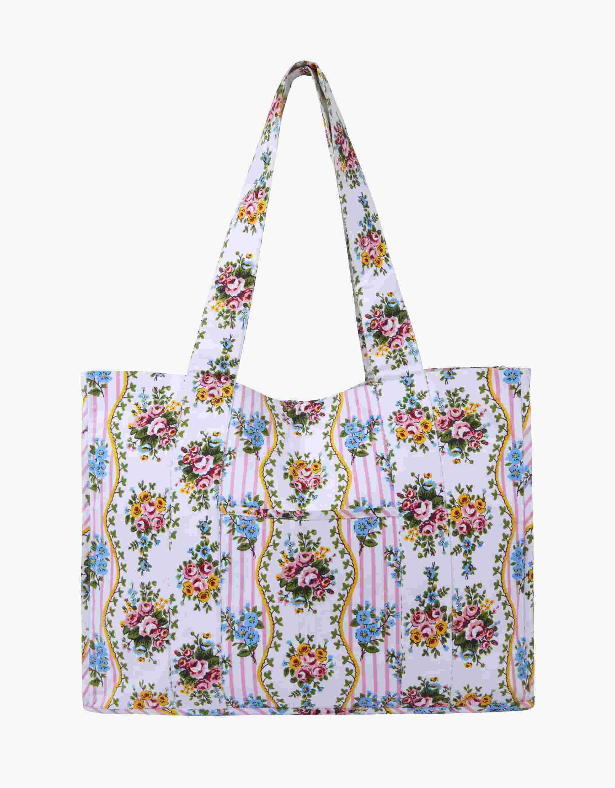 Vintage Bouquet Printed Canvas Tote Bag